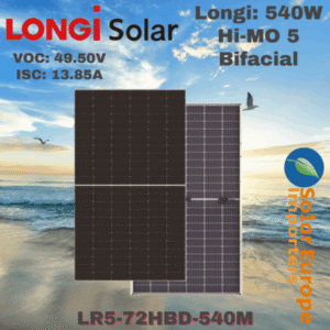 LONGi Hi-MO 5 540W Bifacial Monocrystalline Solar Panel LR5-72HBD